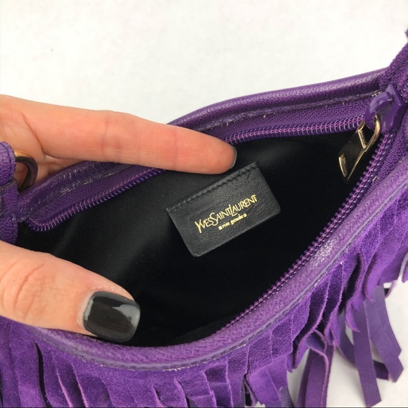 purple ysl purse